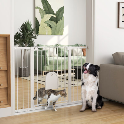 Barrière extra large pour animaux avec petite porte 