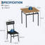 3 Piece Dining Set for 2 with MDF Tabletop, Metal Frame and PU Leather Upholstered Chairs for Small Kitchens-142636048-142636055