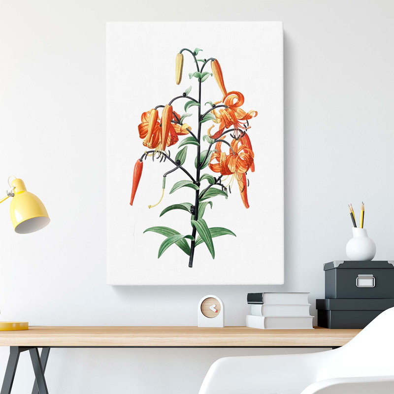 Tiger Lily Flowers by Pierre-Joseph Redoute - Wrapped Canvas Painting, 60cm H x 40cm W x 3cm D