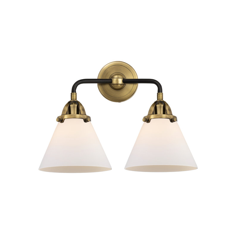 Shauna 2 - Light Vanity Light, Matte White, LED, Black Antique Brass