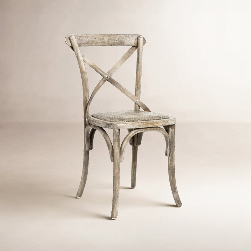 Chaise d'appoint en bois massif Parisienne Cafe, Chêne gris chaulé