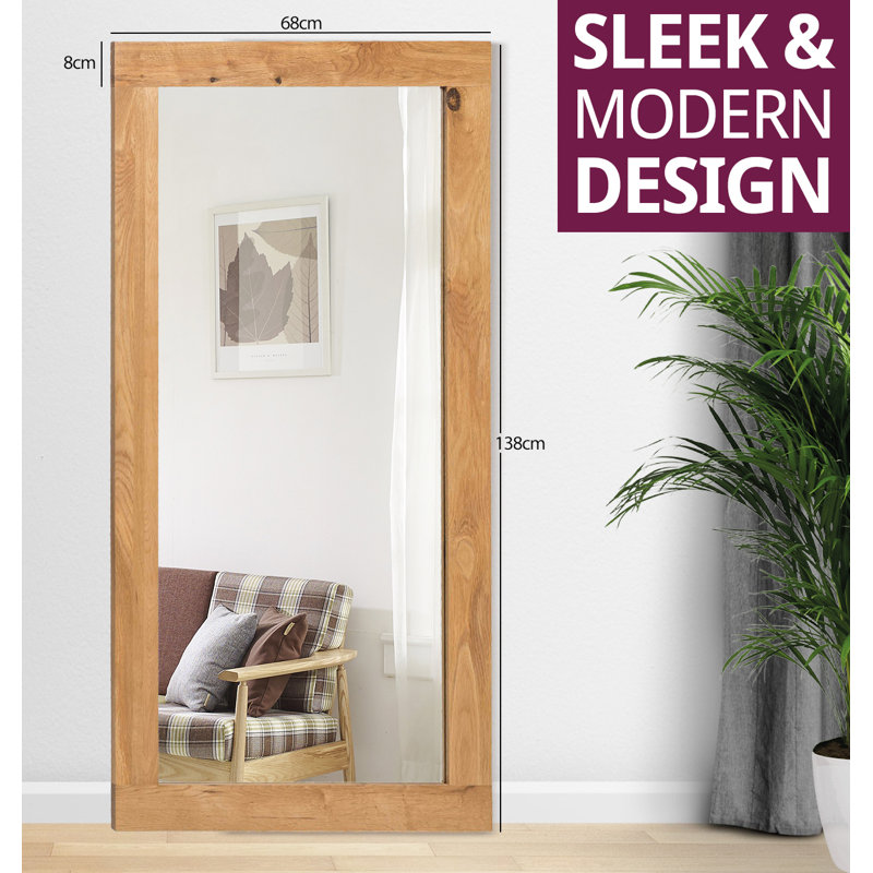 Frazier Solid Wood Rectangle Mirror, 138cm H x 68cm W x 2cm D