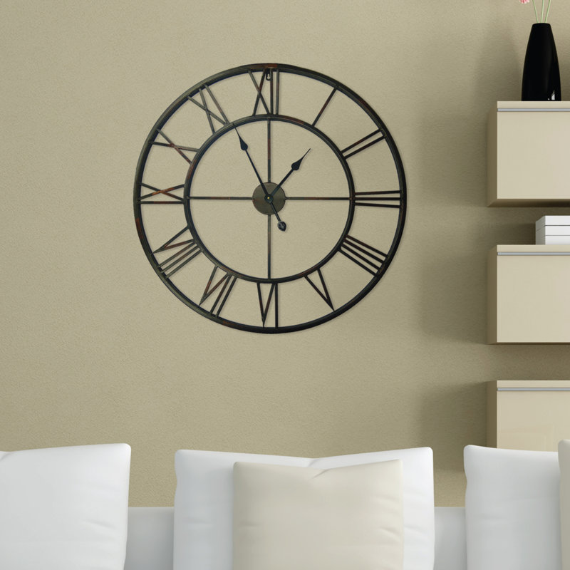 Greig Wall Clock, Black, 43cm H x 43cm W x 4.5cm D