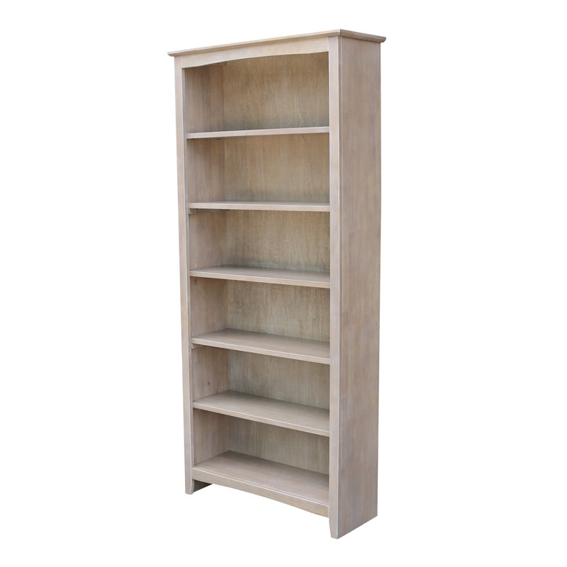 Aspatria Bookcase, (6 Shelves) 72" H x 32" W x 12" D, Washed Gray Taupe