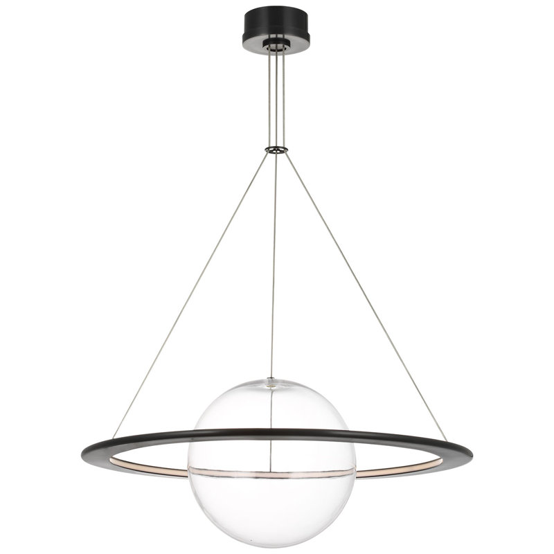 Barbara Barry Cosmos 28" Ring and Orb Chandelier, Bronze