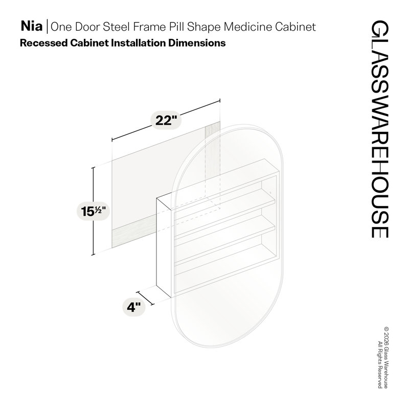Recessed Framed 2 of Doors Medicine Cabinet with Adjustable Shelves, White