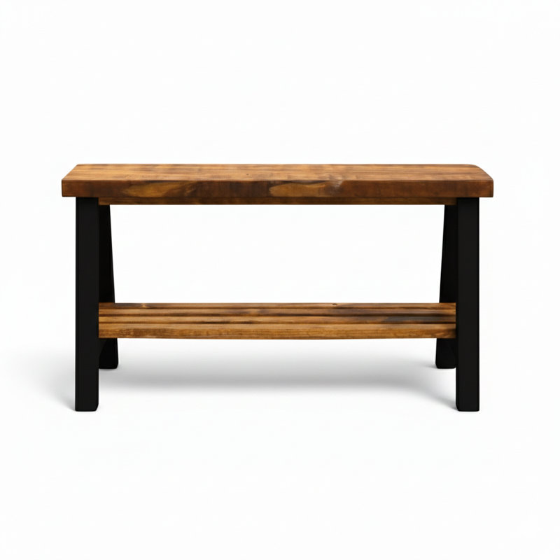 Banc de rangement Daigo, Brun clair / noir