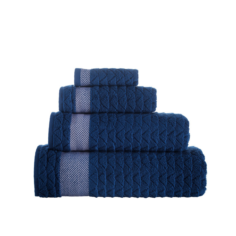 Serviettes de bain 2 pièces Brooks Brothers, Bleu marine