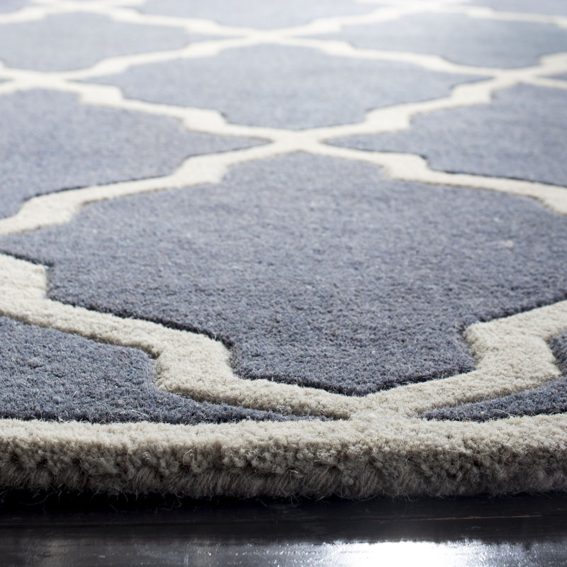 Carolene Hand Tufted Wool Geometric Rug, Round 7'