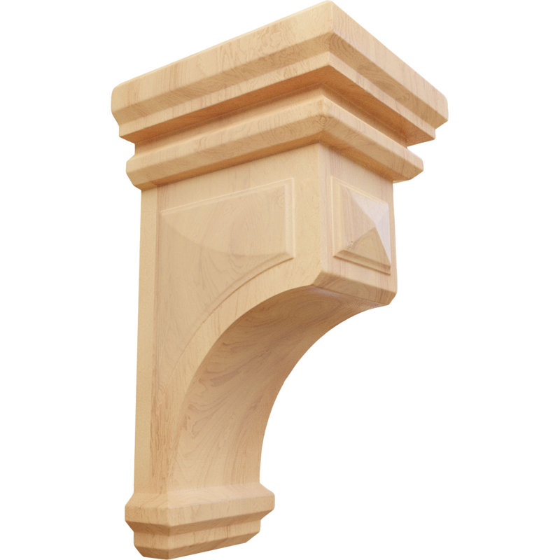 Corbeau de bois moyen l 5 po x P 5 3/4 po x H 10 po, chêne rouge (paquet de 4), Chêne rouge