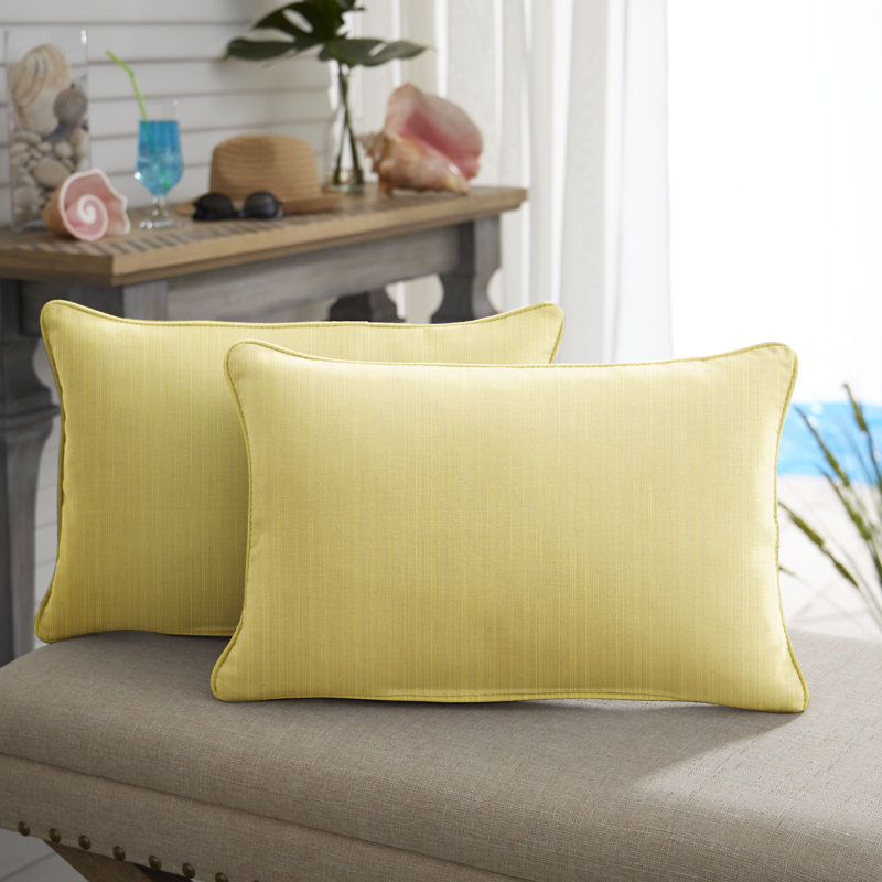 Alarise Striped Outdoor Reversible, Sand, 13" H x 20" W, Solid Color