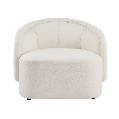 Luxurious Curved Accent Chair with Plush Boucle Upholstery and Ergonomic Design