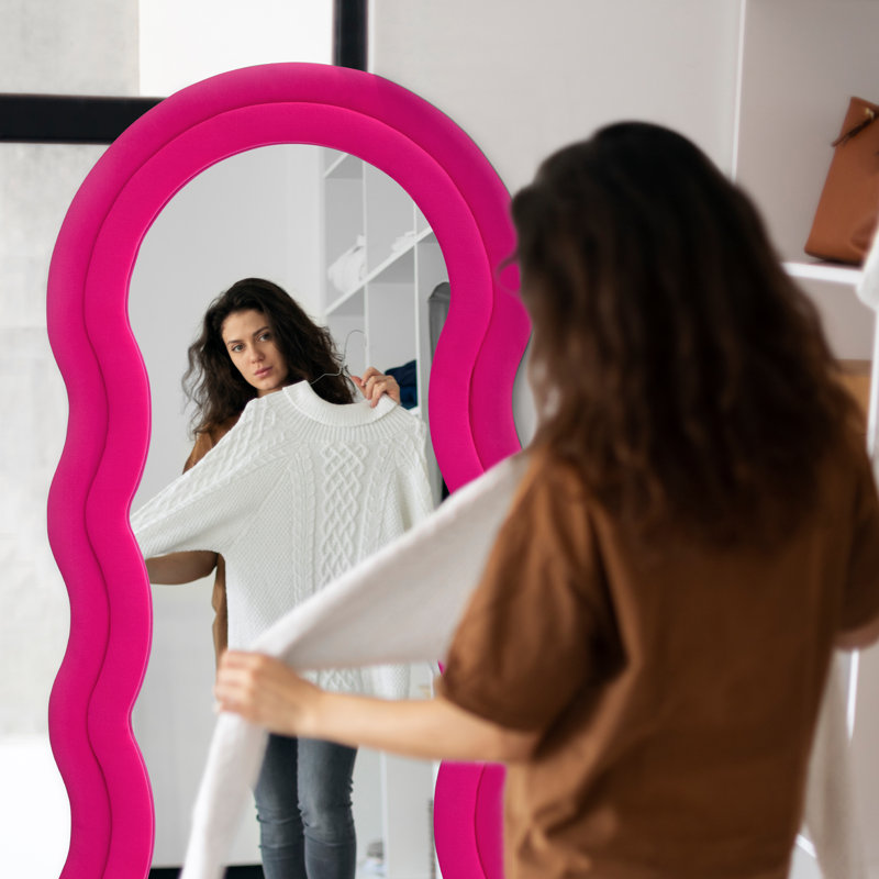 Irregular Wavy Mirror, Beige