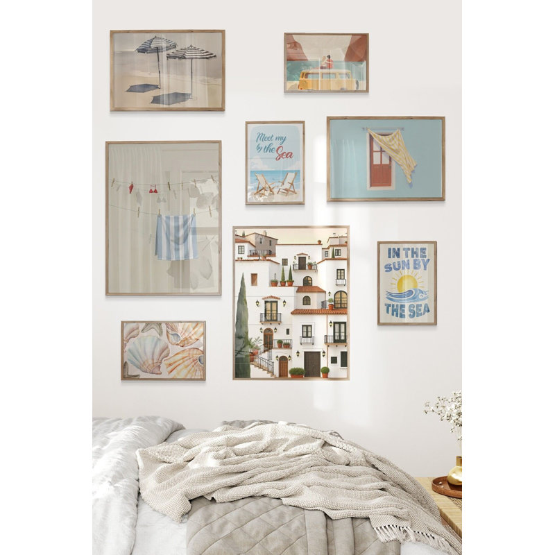 Peinture décorative encadrée (8 pièces), Brun
