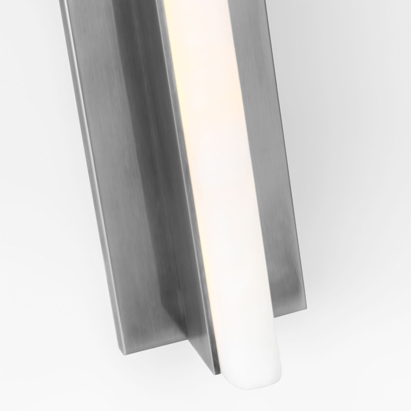 Linea LED Flush Mounted Sconce, Antique Nickel, 32" H x 2.6" W x 3" D