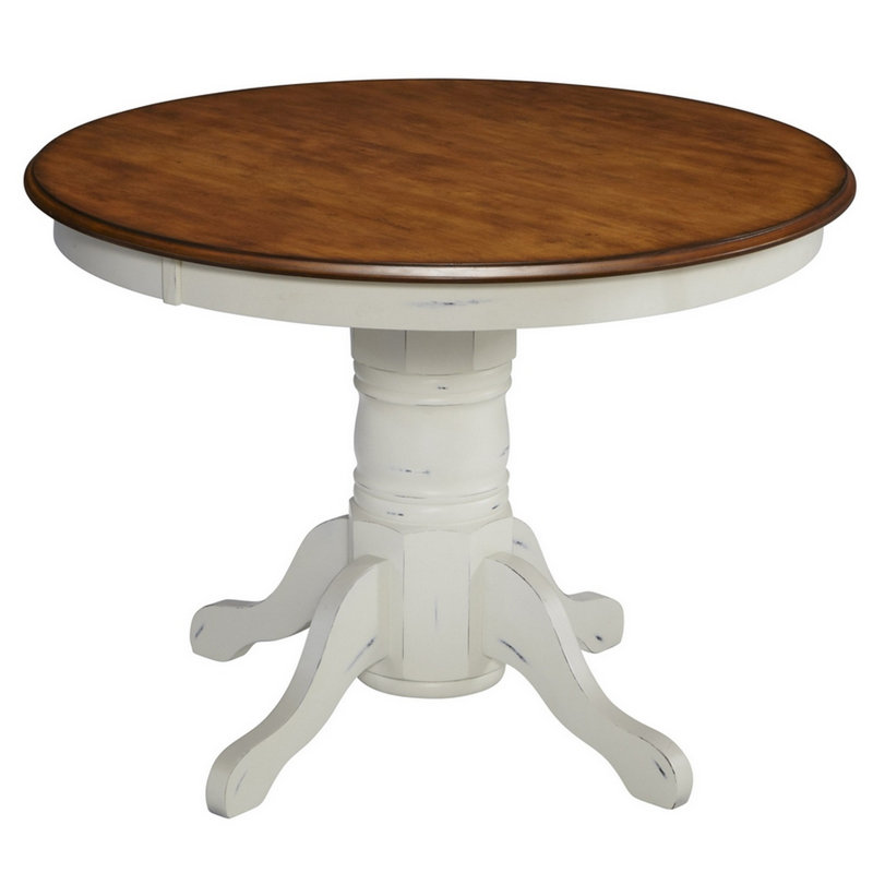 Anjelita Round Solid Wood Dining Table, Off-White
