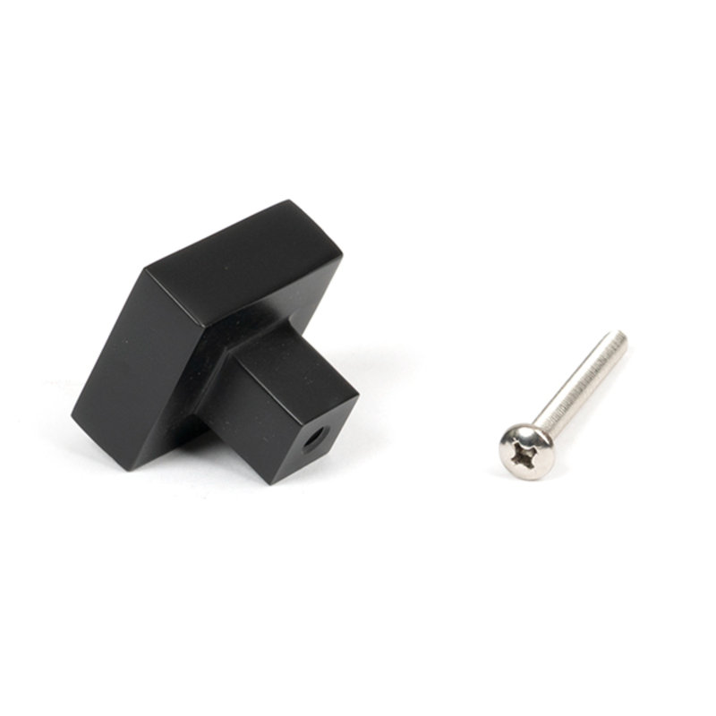 Square Knob, 3 cm, Matt Black