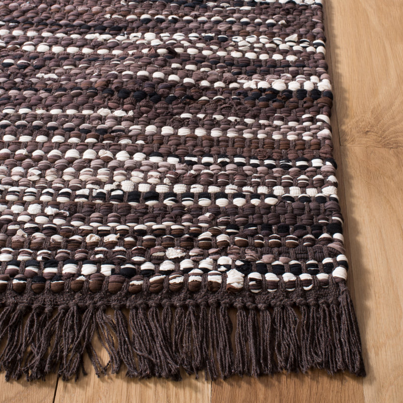 Amersham Flat Weave Recycled Cotton Chindi Solid Color Rug, Runner 2'3" x 8'