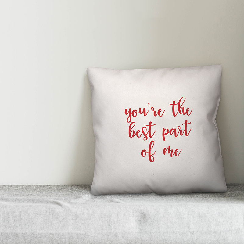  Coussin You Are The Best Part of Me, Housse de coussin, Blanc / rouge