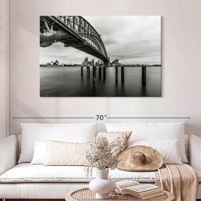Kavia Cloudy Harbour Bridge, 32" H x 48" W
