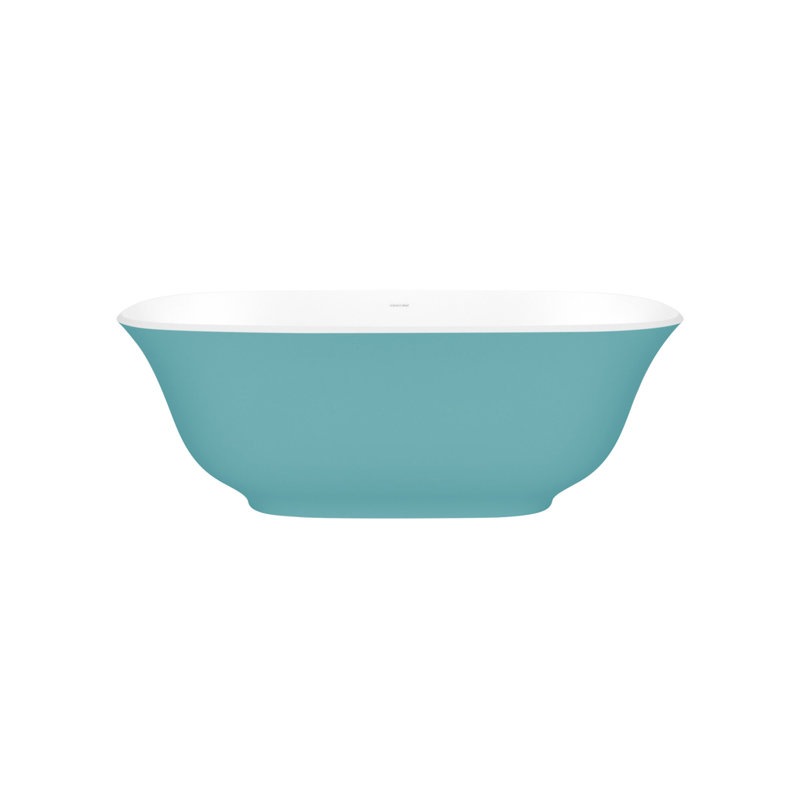 Amiata 59.75" x 28.625" Freestanding Soaking Bathtub with Void, Matted White, Traffic Black - Matte