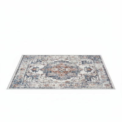 Washable 2' x 3' Entryway Area Rug Vintage Soft Non Slip Indoor Farmhouse Floor Mat Runner for Kitchen Bathroom Living Room Bedroom