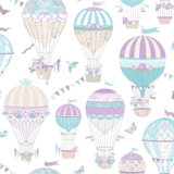 Just 4 Kids 2 Hot Air Balloons 33' L x 21" W Wallpaper Roll