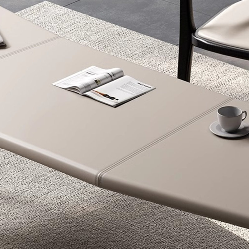 Bureau simple avec surface en cuir pour un usage domestique, H 29,53 po x l 78,74 po x P 27,56 po