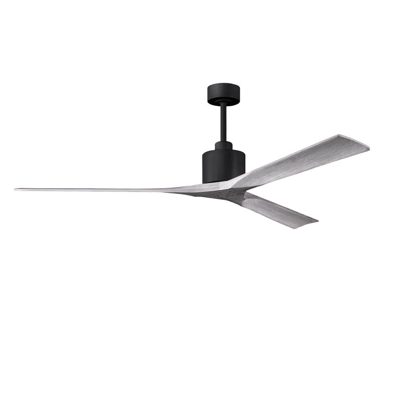 Nan XL 3 - Ventilateur de plafond, Noir mat, Ton bois de grange