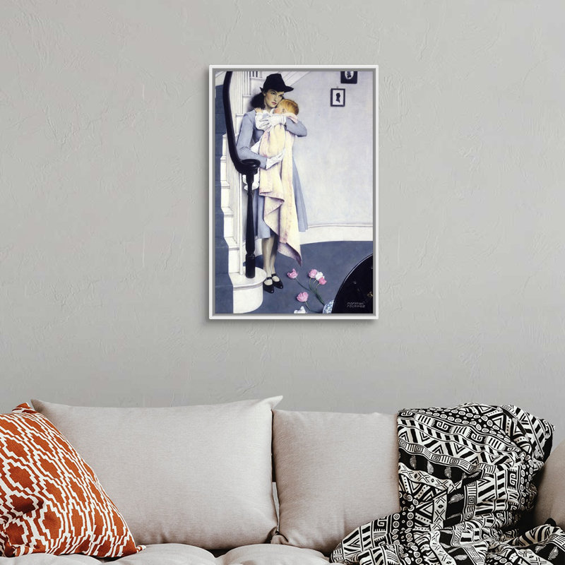Art mural sur toile Norman Rockwell, H 32 po x l 22 po x P 1,75 po, Cadre flottant blanc