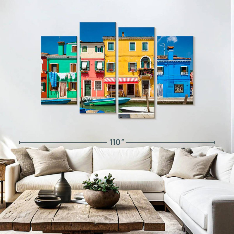 Lilie Burano Island Buildings, H 54 po x l 84 po
