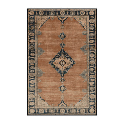 Machine Washable Overdyed Brown Area Rug