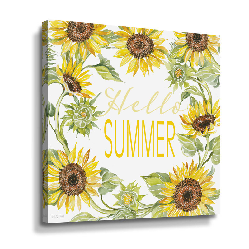 " Hello Summer " Painting Print, 10" H x 10" W x 2" D, Wrapped Canvas