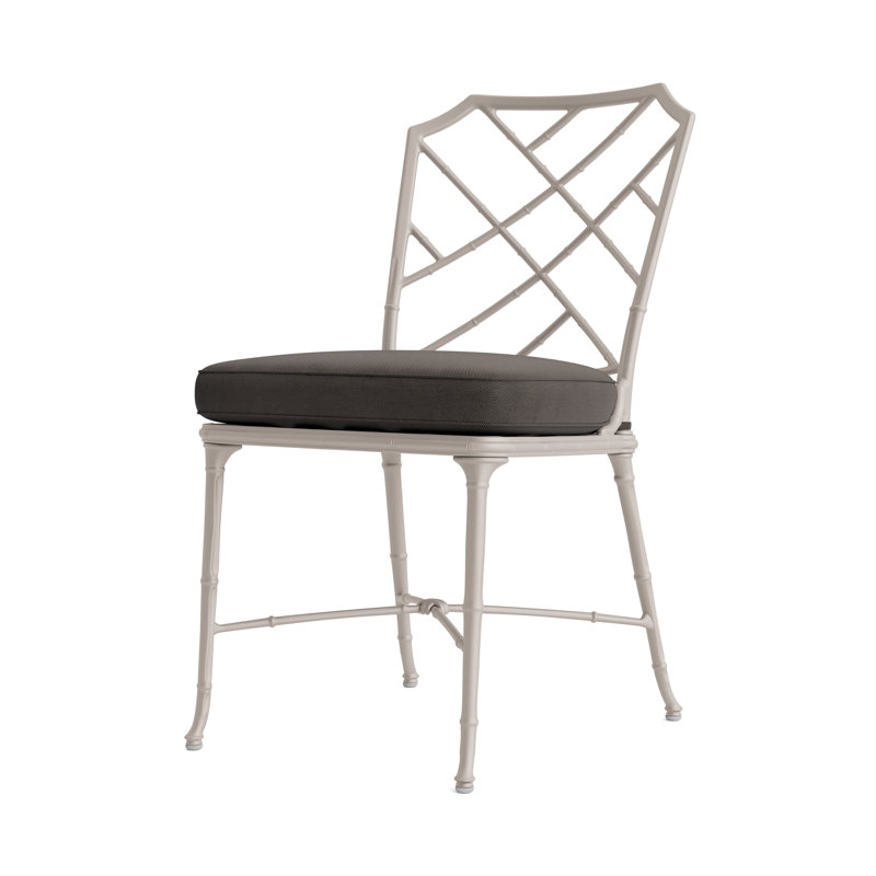 Calcutta Outdoor Dining Side Chair, Fusion Charcoal, Dove Smooth, Brown