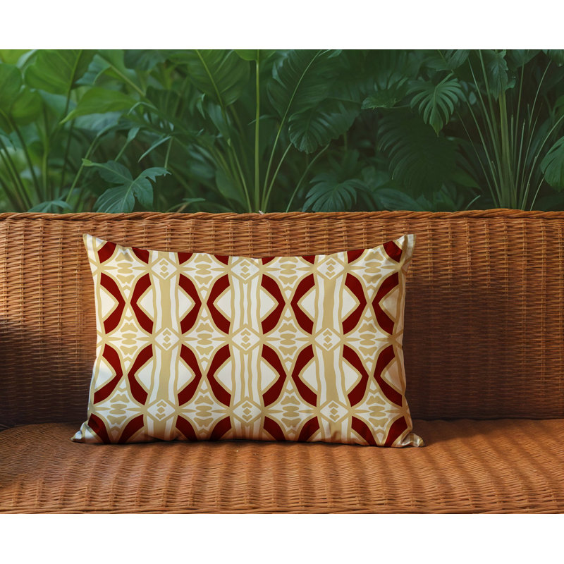 Coussin rectangulaire intérieur / extérieur réversible Sunderland, Rectangle H 18 po x l 25 po, Rouge