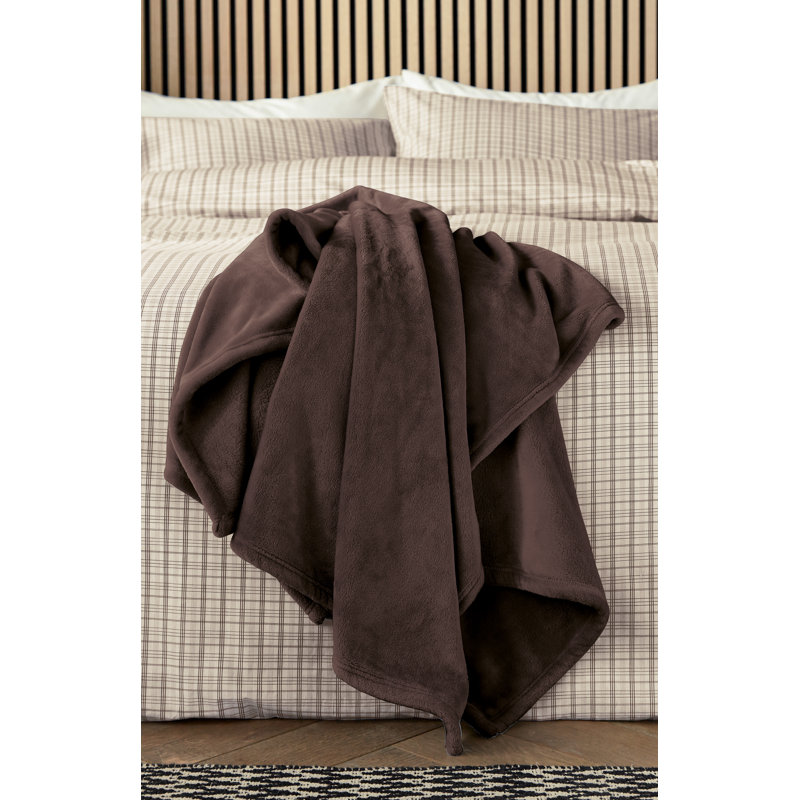 Snug Fleece Throw, Brown