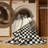 Machine Washable Aguilar Cricket Wicket Scene Modern Checkered Rug in Beige – Beige Binding-301588761