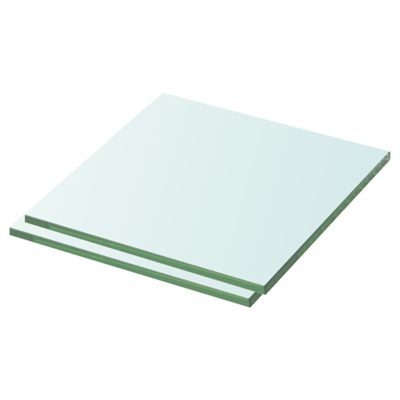 Eleri 2 Piece Square Glass Floating Shelf, 0.8cm H x 30cm W x 30cm D