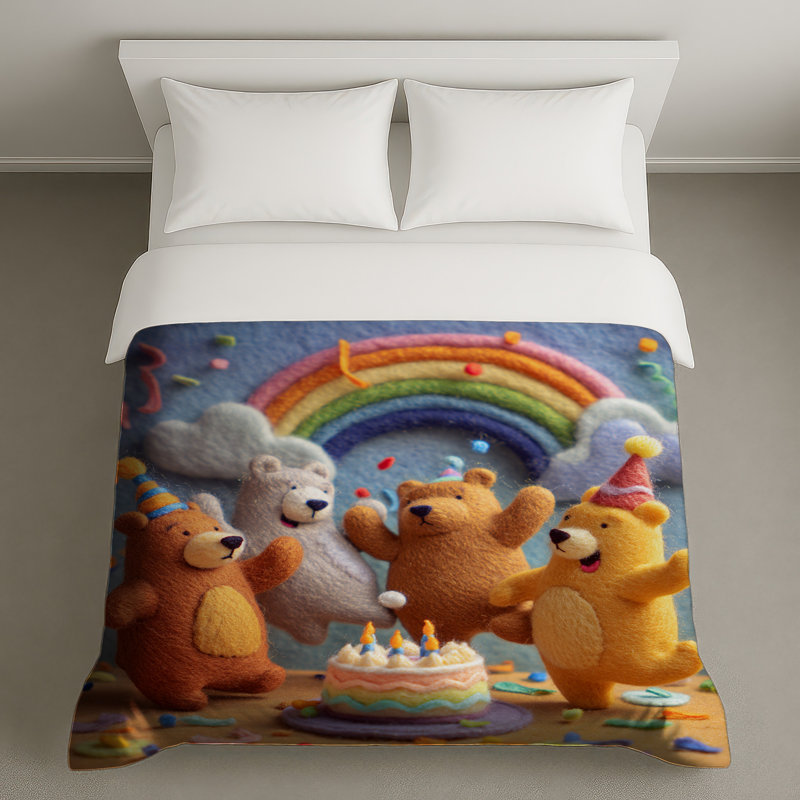 Housses de couette Felt Bear, Lit simple