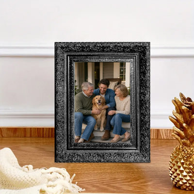 Cadre photo moderne noir classique 3 pièces 5 "x 7" avec profil décoratif 3 pièces