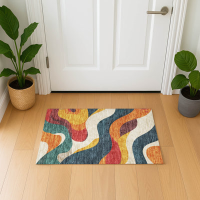 Premium Machine Washable Mayfield AMF2186 swirls Rug