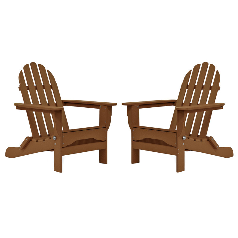Chaise Adirondack pliante en plastique Leighton, Teck