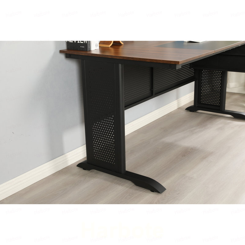 Bureau d'ordinateur, bureau de 63 pouces, bureau de jeu à 2 tiroirs pour bureau personnel, bureau, bureau simple moderne, structure en métal
