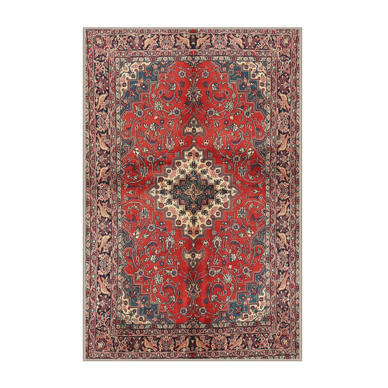 Tapis de style oriental rouge, Rectangle 7 pi x 10 pi
