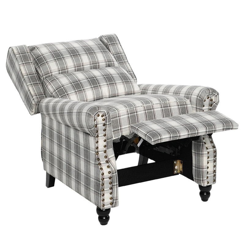 87.5cm Wide Glider Standard Recliner, Grey Linen