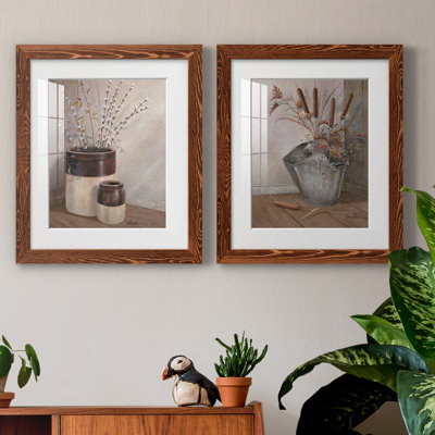 Ensemble de 2 cadres de peinture sur chat et printemps