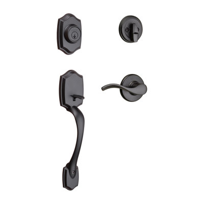 Weiser Brentwood Entry Handleset And Belmont Interior Lever With Smartkey Technology- Matte Black