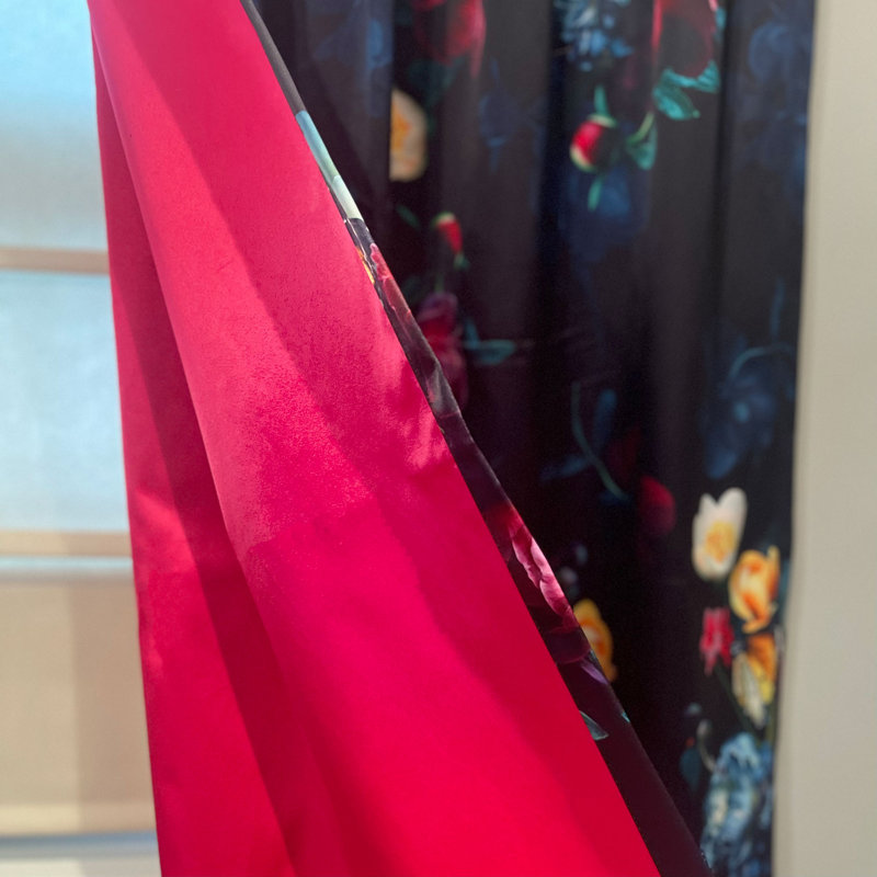 Cotton Blend Room Darkening Curtain Single Panel