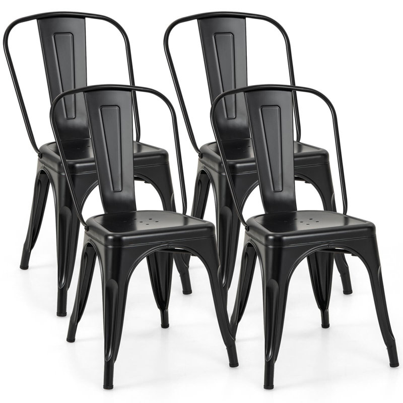 45cm H Stacking Side Chair in Black