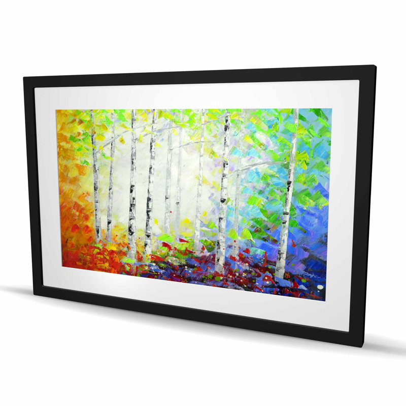 «Colorful Forest - Trees», impression encadrée, H 36 po x l 24 po, Noir